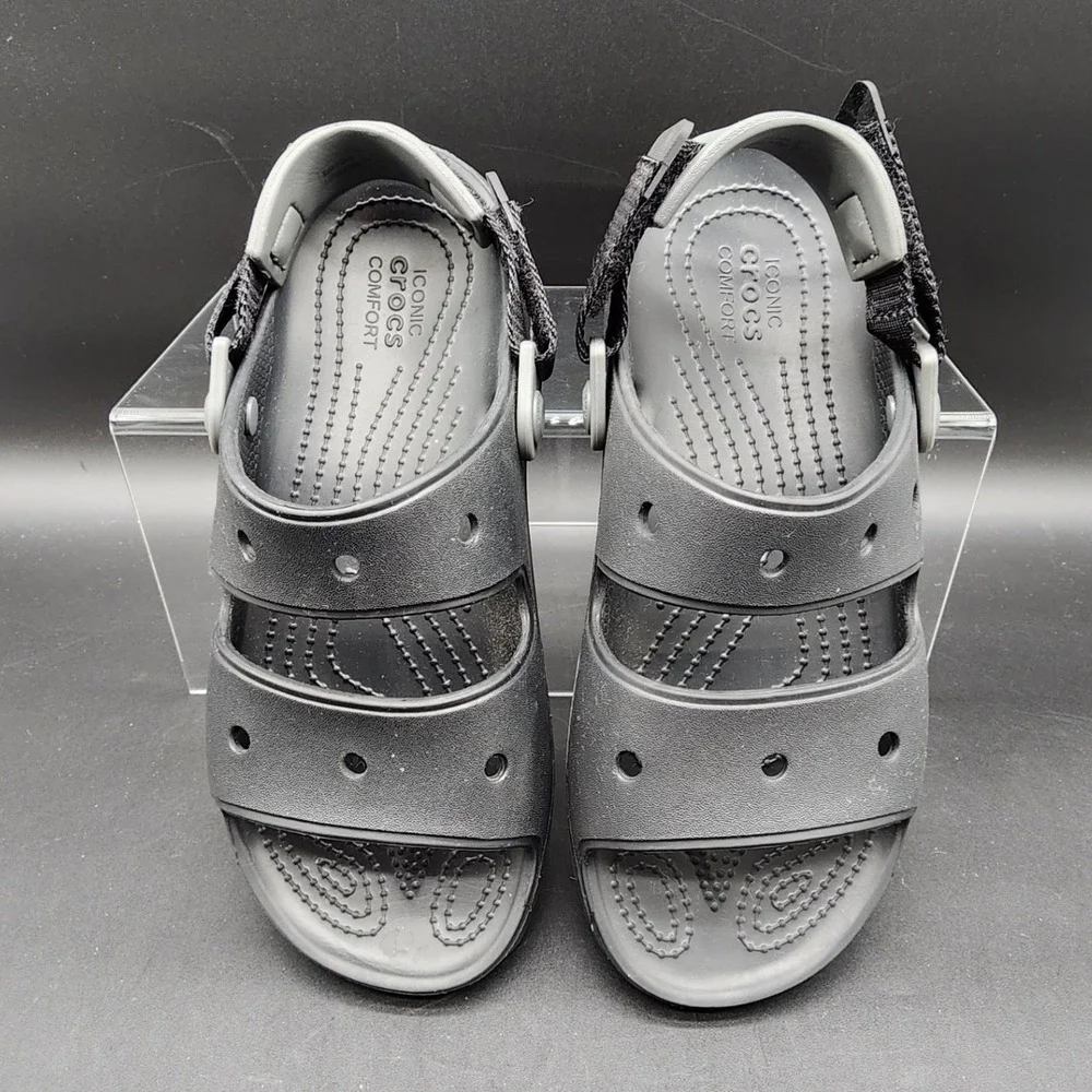 Crocs J6 Black All-Terrain Sandal Rugged Outdoor Hiking Camping Gorpcore Summer